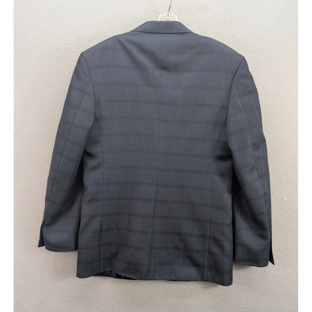 Zacchi Classico Italiana Men's 2pc Suit Grey Windowpane 38R Jacket 33 Pants